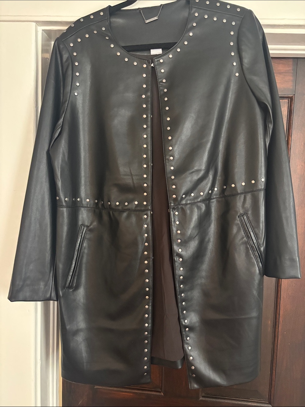 Vegan leather topper jacket